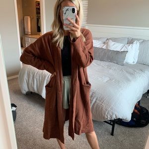 Rust Long Cardigan